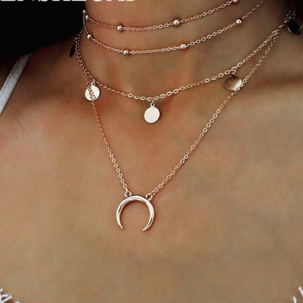 Boho Moon Necklace. - Picture 2 of 2